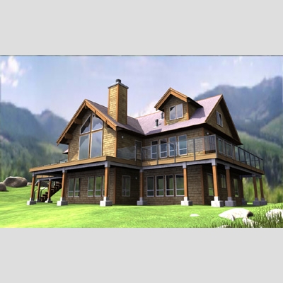 3D Model of Realistic Country House - 3D Render 1